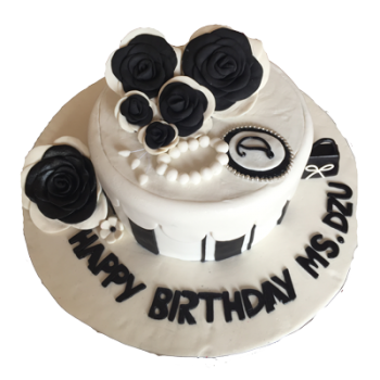 Black & White Fondant Cake